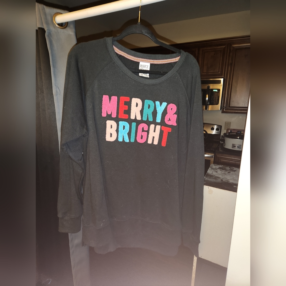 Merry & Bright multicolor lettering sweater